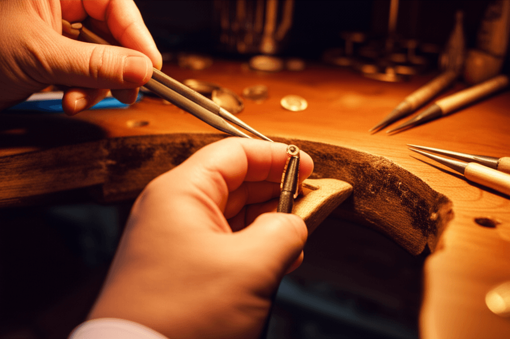 Craftsman working on jewelry