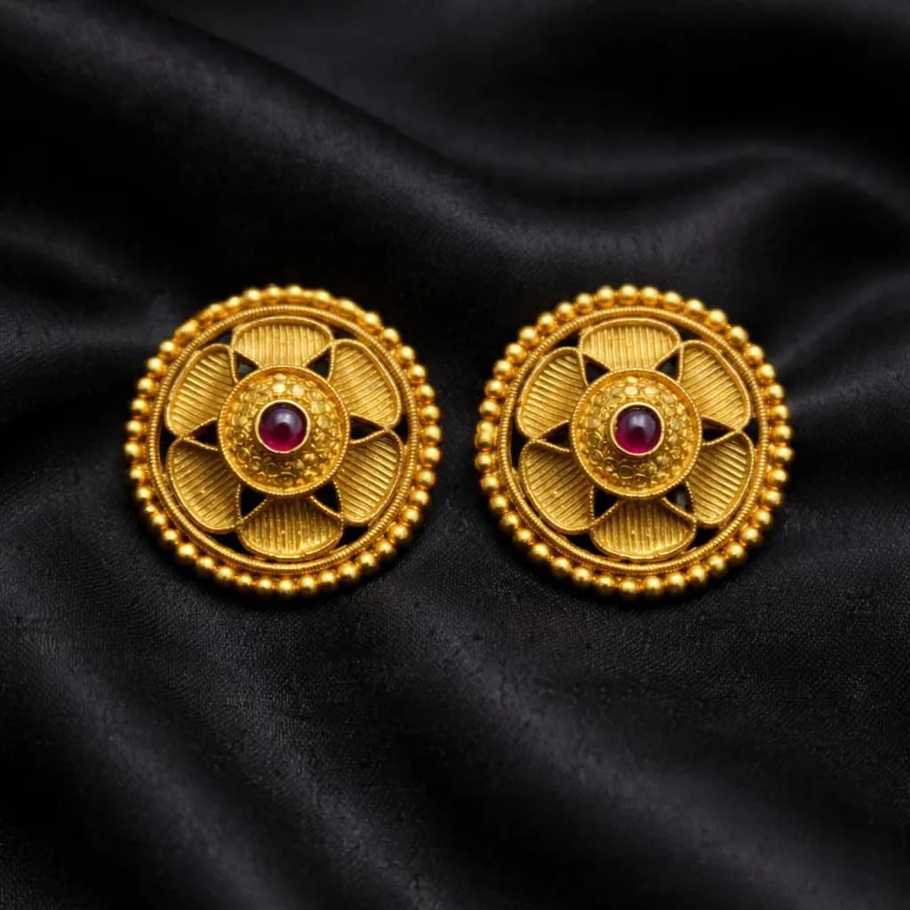 Traditional Gold-Plated Designer Necklace Set with Earrings for Women thumbnail 4