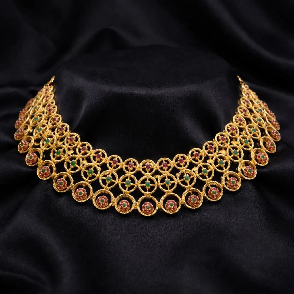 Traditional One Gram Gold-Plated Designer Necklace for Women thumbnail 3