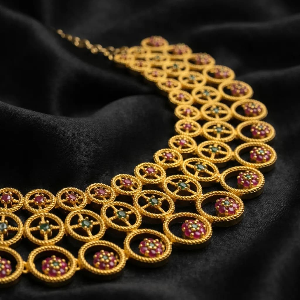 Traditional One Gram Gold-Plated Designer Necklace for Women thumbnail 2